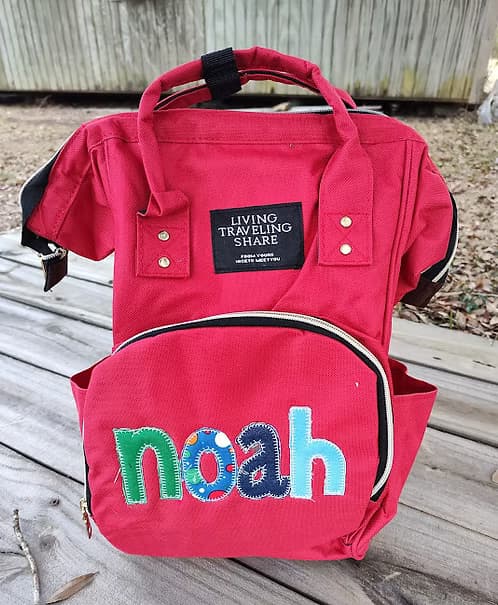 Red Applique Full-Size Bookbag — image 1