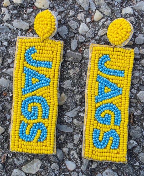 Blue and Gold Jags Earrings — image 1