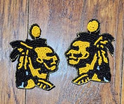 Black and Gold Warrior Earrings