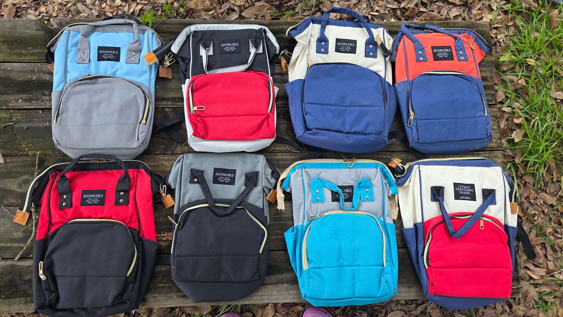 Adorable Two-Tone Backpack Diaper Bag — image 1