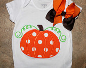 Pumpkin Shirt and Matching Hair Bow