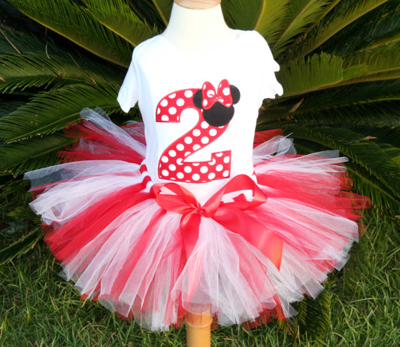 Red and White Minnie Mouse Tutu Set