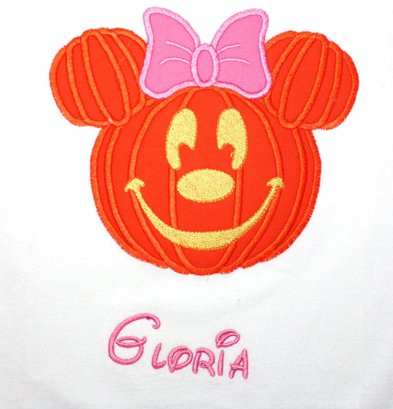 Minnie Mouse Pumpkin on White Shirt